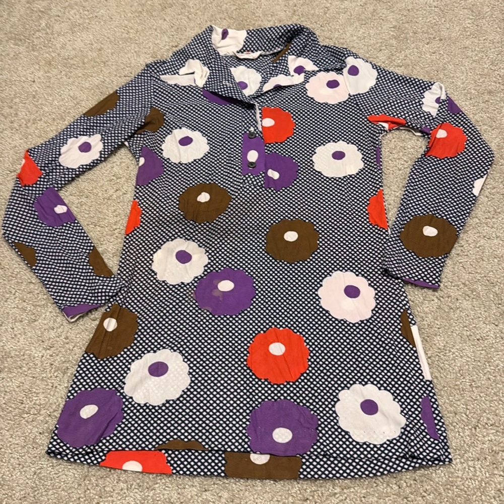 Vintage Avant-garde Flower Long Sleeve Half Button Down Shirt